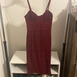 burgundy lace dress